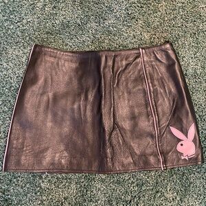 Playboy Black Leather Skirt Size 4